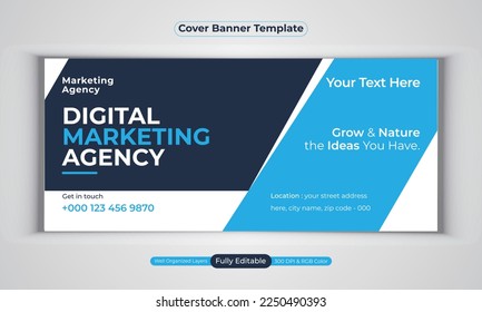 Digital marketing agency business banner design modern vector template layout
