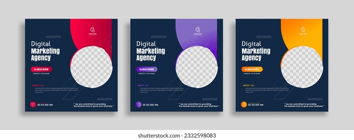 Digital marketing agency business promotion social media post template.