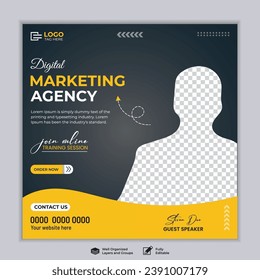 Digital marketing agency business promotion social media post template