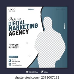 Digital marketing agency business promotion social media post template