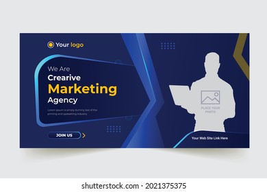 Digital marketing agency business social media design and web banner template