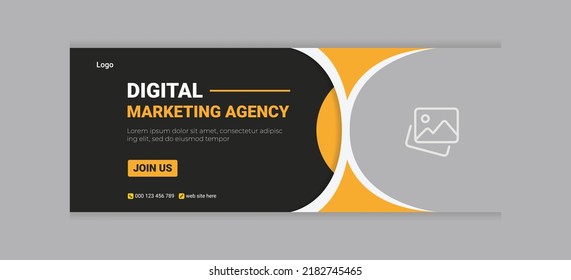 Digital marketing agency business social media cover design template and web banner template