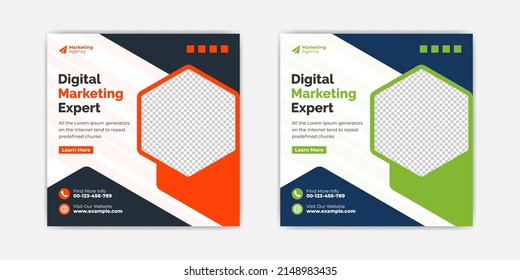 Digital marketing agency corporate business social media post template