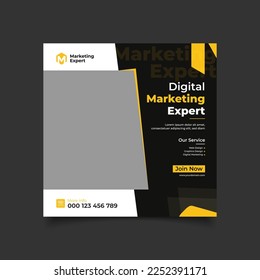 Digital marketing agency and corporate business social media post and banner free vector template