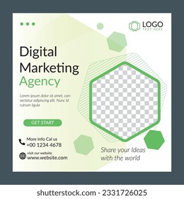 Digital marketing agency and corporate business Instagram social media post and facebook banner template