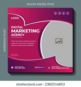 Digital Marketing agency corporate business Social Media Post Template, Digital marketing agency, Square Flyer Template, Editable web Banner Post Template, Digital Business Marketing Social Media post