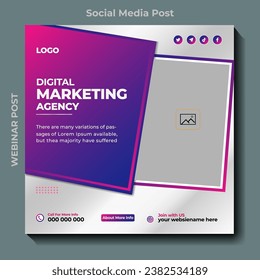 Digital Marketing agency corporate business Social Media Post Template, Digital marketing agency, Square Flyer Template, Editable web Banner Post Template, Digital Business Marketing Social Media post