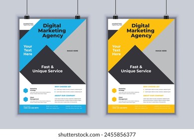 Digital marketing agency corporate business flyer design vector template