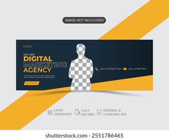 Digital marketing agency and corporate Facebook cover template.