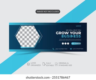 Digital marketing agency and corporate Facebook cover template.