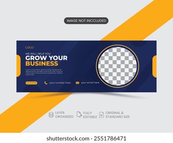 Digital marketing agency and corporate Facebook cover template.