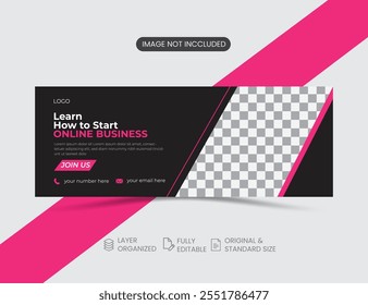 Digital marketing agency and corporate Facebook cover template.