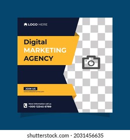 Digital marketing agency and corporate Social Media Post design full vector