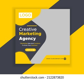 Digital marketing agency and corporate social media post template Free Vector Eps File