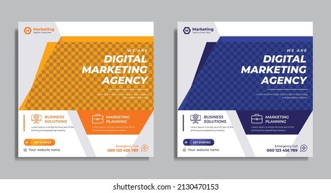 Digital marketing Agency corporate social media post and web banner design template vector Premium	
