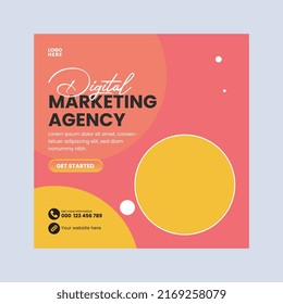 Digital marketing agency corporate social media Banner template