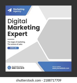 Digital marketing agency and corporate social media post banner template 