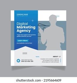 Digital marketing agency corporate social media banner, web banner template, square flyer design