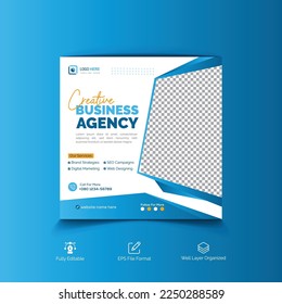 Digital marketing agency and corporate social media post square banner template