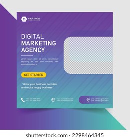 digital marketing agency and corporate social media post template,