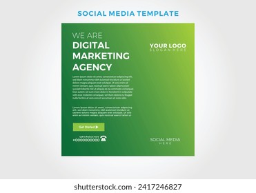 Digital marketing agency or corporate social media post design Pro Vector