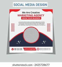 digital marketing agency and corporate social media post template  