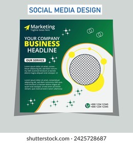 digital marketing agency and corporate social media post template  