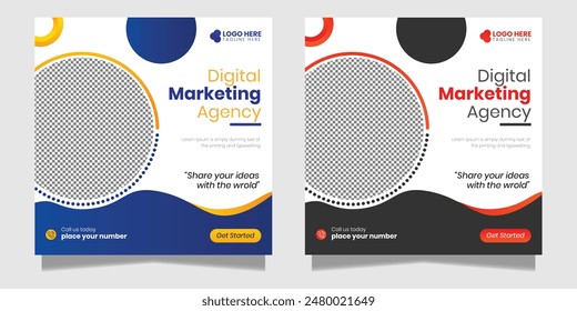 Digital marketing agency and corporate social media post template design 