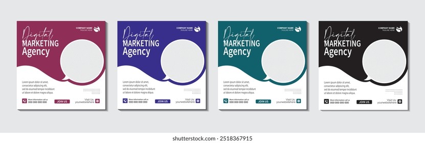 Digital marketing agency and corporate social media post or Instagram post template