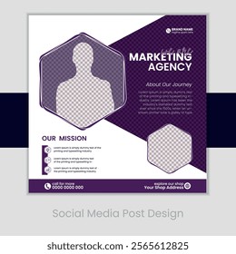 Digital marketing agency and corporate social media post or square web banner template