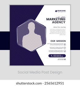 Digital marketing agency and corporate social media post or square web banner template