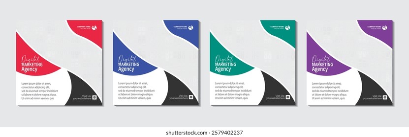 Digital marketing agency and corporate social media post or square banner template
