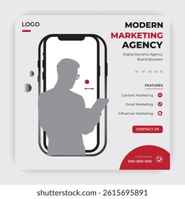 Digital marketing agency and corporate social media banner or Instagram post template design