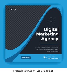 Digital marketing agency and corporate social media banner or Instagram post template