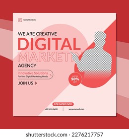 Digital Marketing Agency and Corporate vector social media post design.
