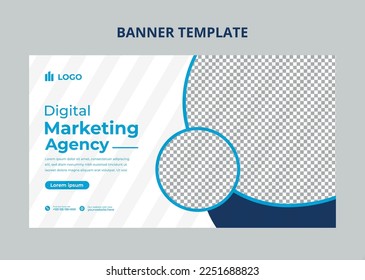Digital marketing agency cover banner design, corporate business marketing web banner template