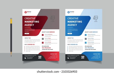 Digital marketing agency creative modern corporate business flyer design templates