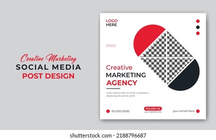 Digital marketing agency creative social media post  or web banner design template