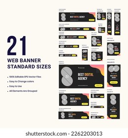 Digital marketing agency creative web set banner template design for social media posts