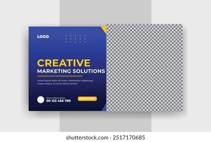 
Agência de marketing digital e criativo YouTube thumbnail web corporativo banner template