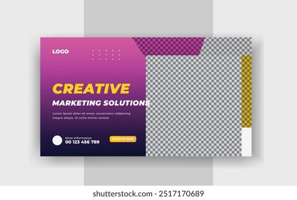 
Agência de marketing digital e criativo YouTube thumbnail web corporativo banner template