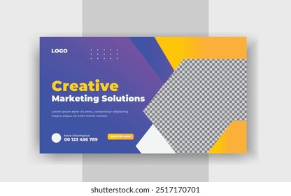 
Agência de marketing digital e criativo YouTube thumbnail web corporativo banner template