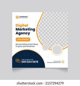 Digital marketing agency expert corporate business flyer square instagram social media post banner
