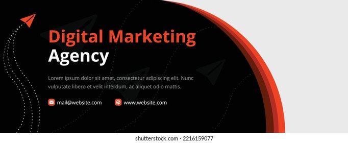 Digital marketing agency Facebook cover design, digital media advertising flat design, flat vector illustration