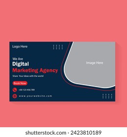 Digital marketing agency for facebook cover design vector