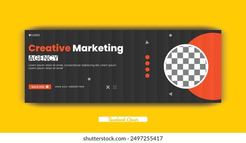 Digital marketing agency Facebook cover photo design with creative shape or web banner for digital marketing business