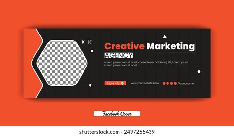 Digital marketing agency Facebook cover photo design with creative shape or web banner for digital marketing business