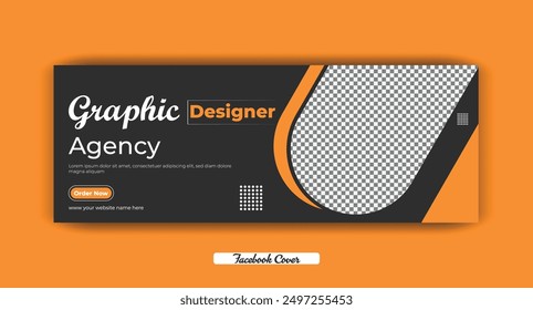 Digital marketing agency Facebook cover photo design with creative shape or web banner for digital marketing business
