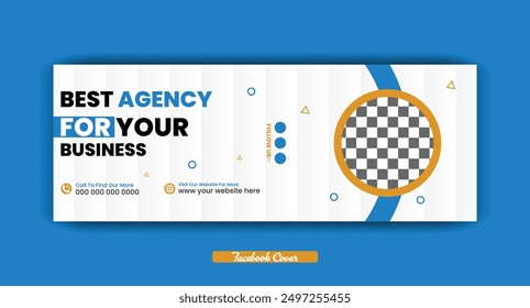 Digital marketing agency Facebook cover photo design with creative shape or web banner for digital marketing business