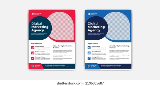 Digital marketing agency flyer and corporate business flyer template